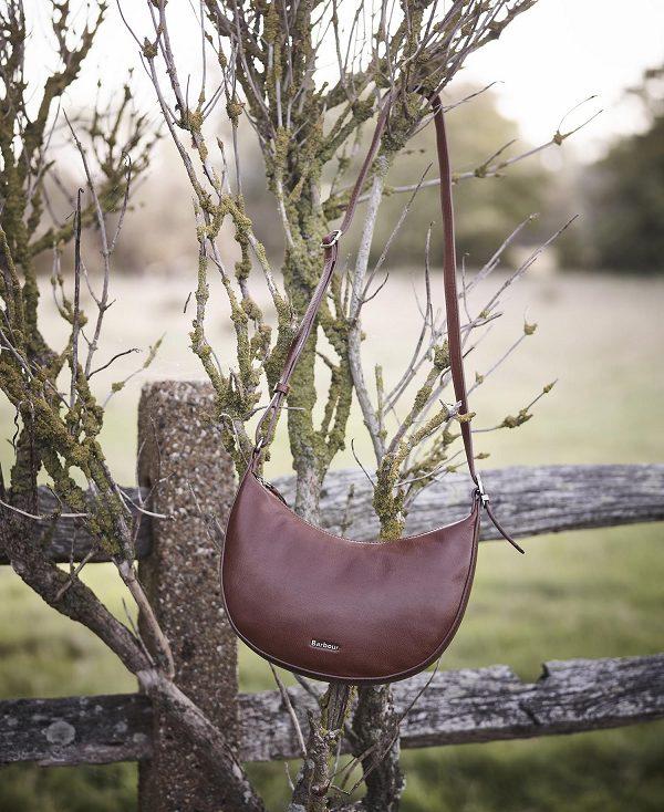 Barbour Laire Leather Half-moon Bag Brune | BABO89989