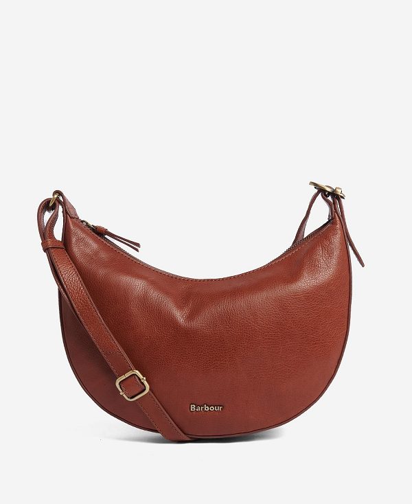 Barbour Laire Leather Half-moon Bag Brune | BABO89989