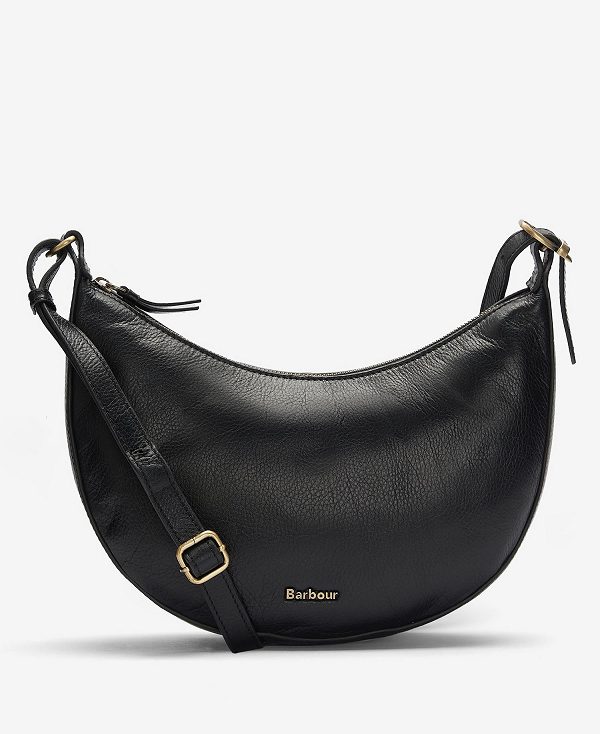 Barbour Laire Leather Half-moon Bag Sort | BABO89992