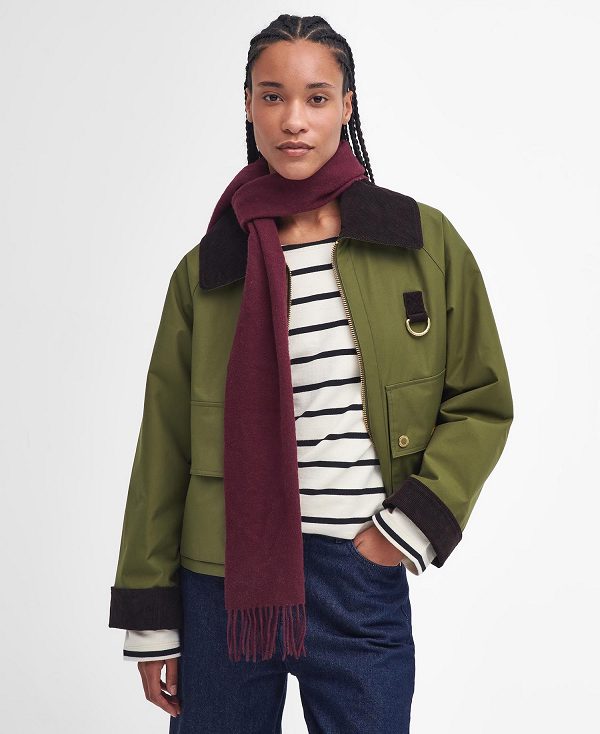 Barbour Lambswool Woven Scarf Bordeaux | BABO90112