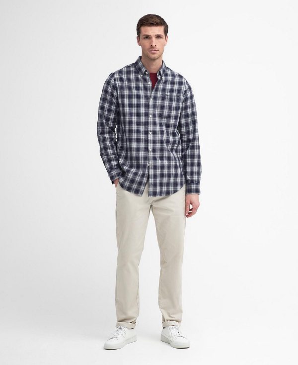 Barbour Lanark Tailored Long-sleeved Shirt Blå | BABO87821