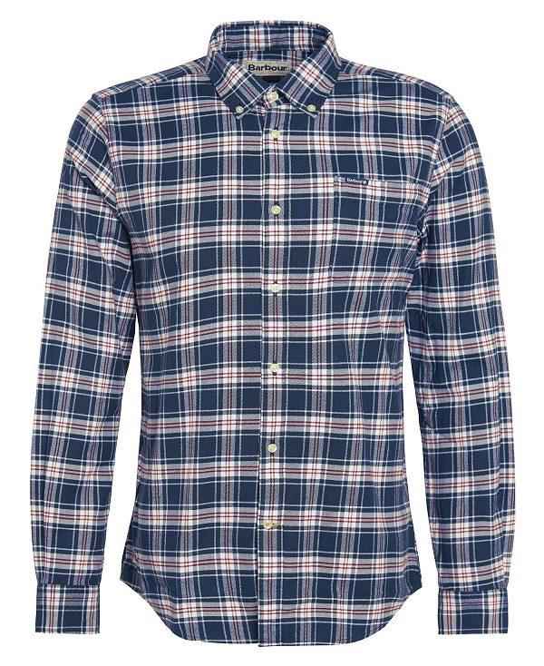 Barbour Langton Tailored Shirt Mørkeblå | BABO87663