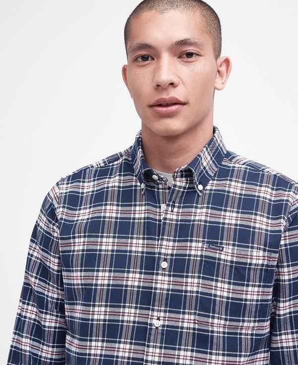 Barbour Langton Tailored Shirt Mørkeblå | BABO87663