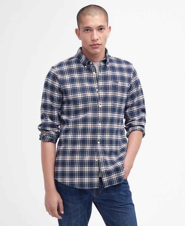 Barbour Langton Tailored Shirt Mørkeblå | BABO87663