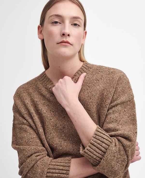 Barbour Lavensdale Crew Neck Jumper Beige | BABO89723