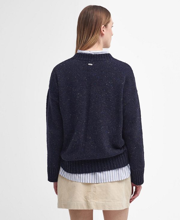 Barbour Lavensdale Crew Neck Jumper Mørkeblå | BABO89704