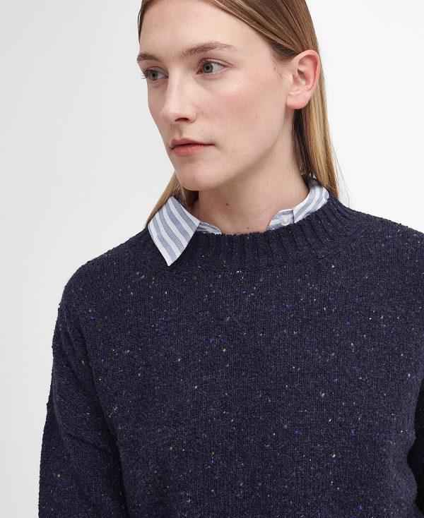 Barbour Lavensdale Crew Neck Jumper Mørkeblå | BABO89704