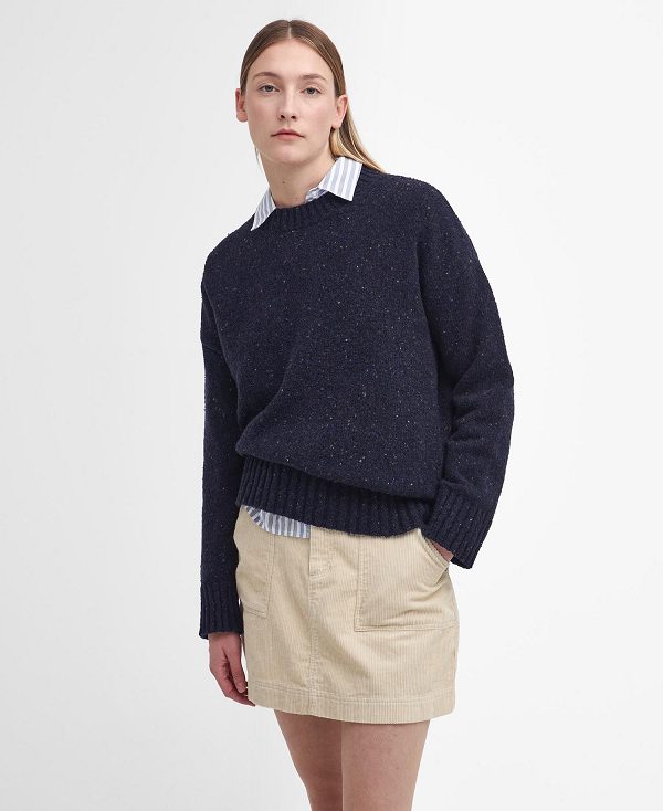 Barbour Lavensdale Crew Neck Jumper Mørkeblå | BABO89704