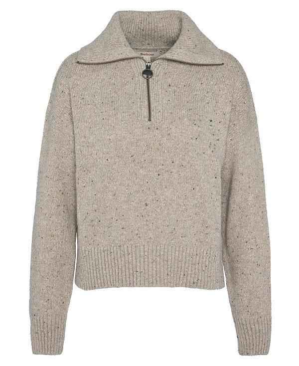 Barbour Lavensdale Half-zip Jumper Beige | BABO89753