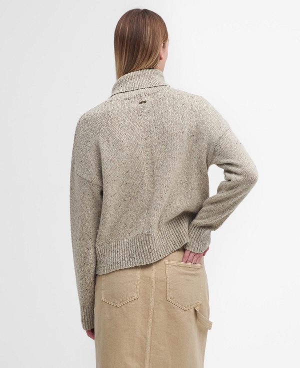 Barbour Lavensdale Half-zip Jumper Beige | BABO89753