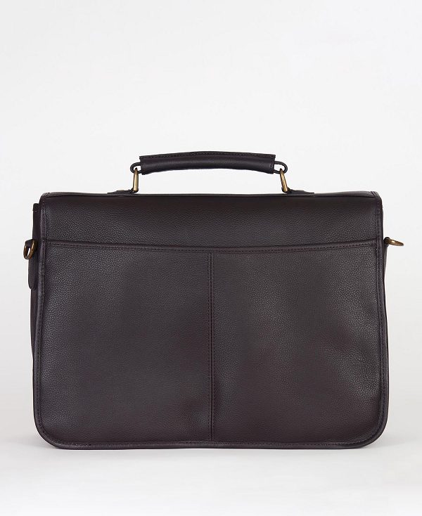 Barbour Leather Briefcase Chokolade | BABO88935