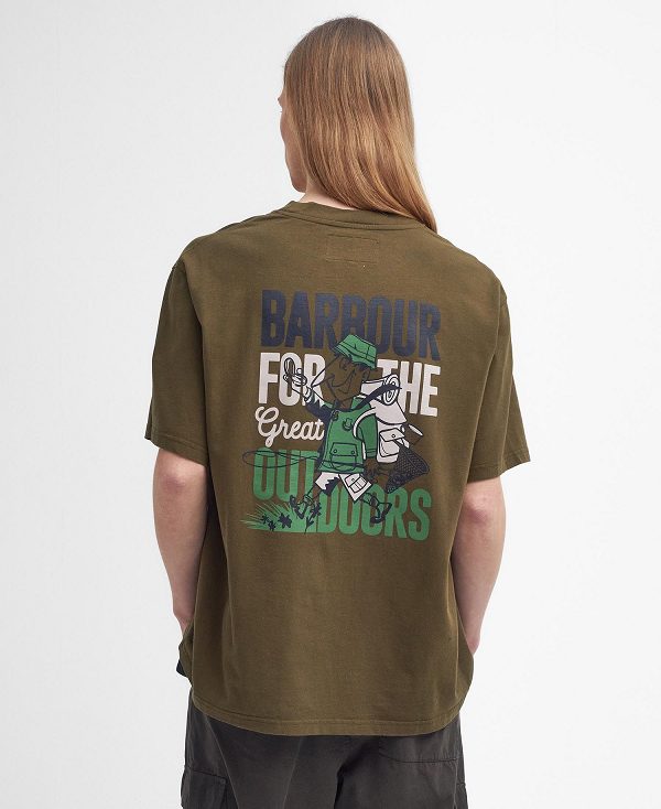 Barbour Leonard Oversized Graphic T-shirt Grøn | BABO88408