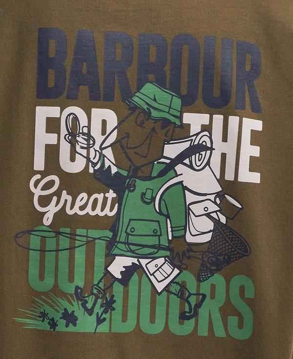 Barbour Leonard Oversized Graphic T-shirt Grøn | BABO88408