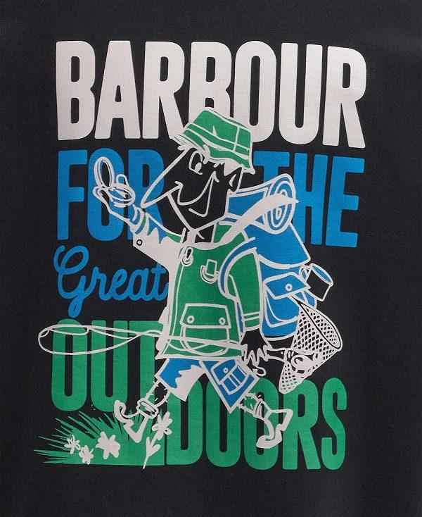 Barbour Leonard Oversized Graphic T-shirt Sort | BABO88410