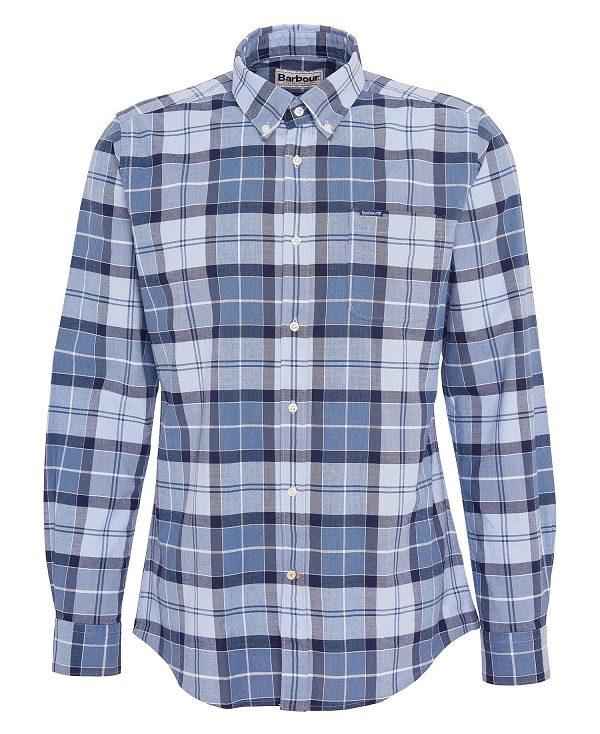 Barbour Lewis Tailored Long-sleeved Shirt Blå | BABO87718