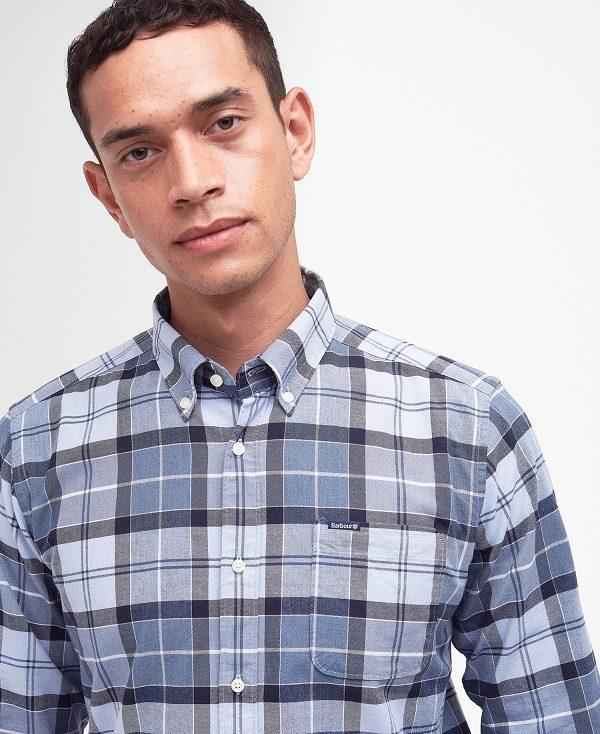 Barbour Lewis Tailored Long-sleeved Shirt Blå | BABO87718