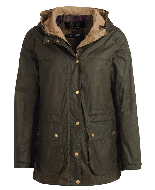 Barbour Lightweight Durham Waxed Jacket Olivengrøn | BABO89196