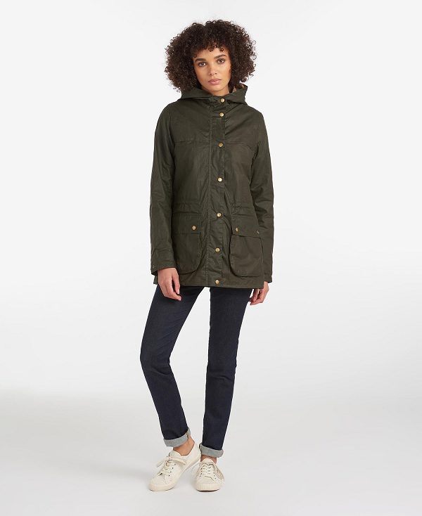 Barbour Lightweight Durham Waxed Jacket Olivengrøn | BABO89196