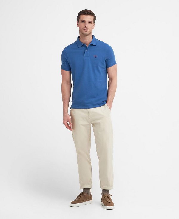 Barbour Lightweight Sports Polo Shirt Blå | BABO88099