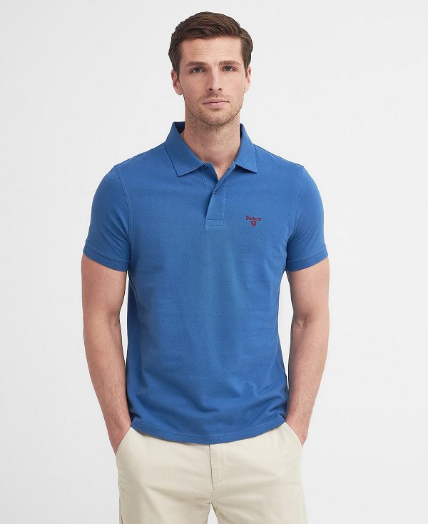 Barbour Lightweight Sports Polo Shirt Blå | BABO88099