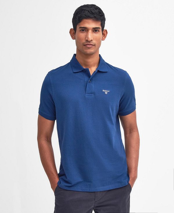 Barbour Lightweight Sports Polo Shirt Blå | BABO88101