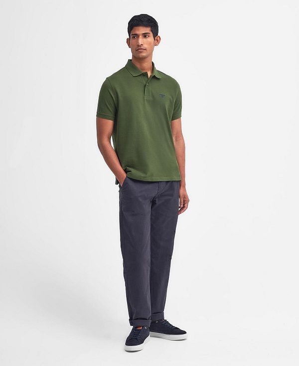 Barbour Lightweight Sports Polo Shirt Grøn | BABO88097