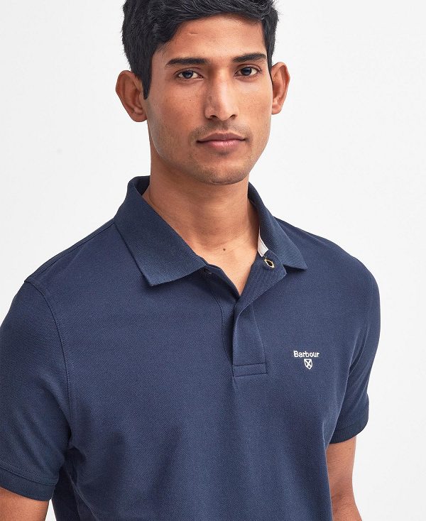 Barbour Lightweight Sports Polo Shirt Mørkeblå | BABO88182