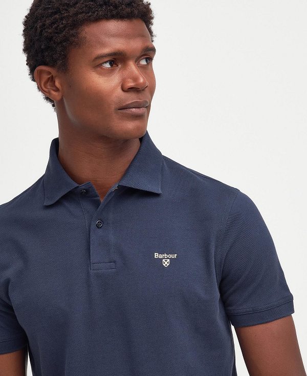 Barbour Lightweight Sports Polo Shirt Mørkeblå | BABO88206