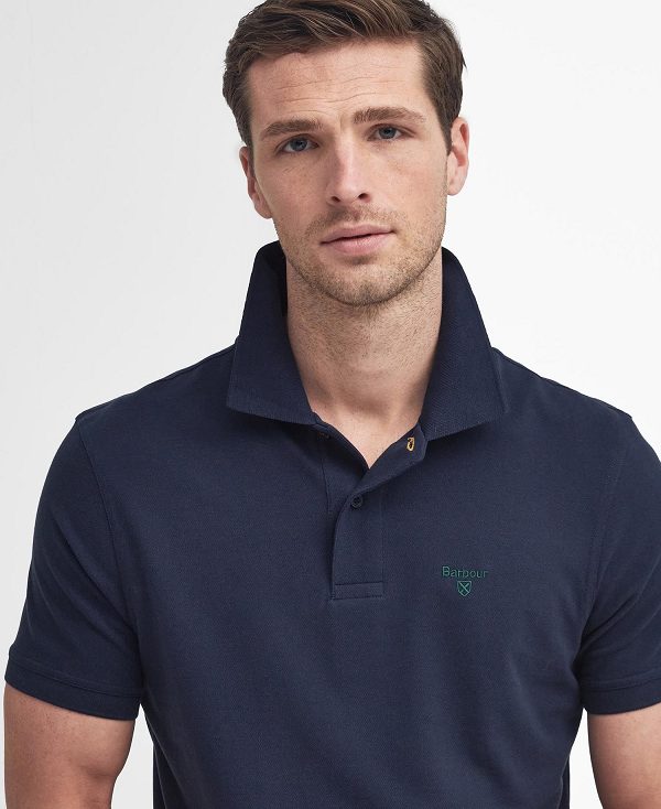 Barbour Lightweight Sports Polo Shirt Mørkeblå | BABO88234