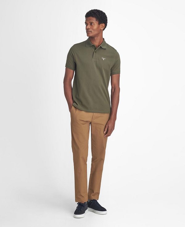 Barbour Lightweight Sports Polo Shirt Olivengrøn | BABO88094