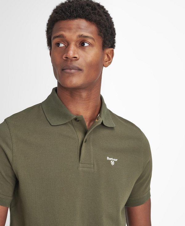 Barbour Lightweight Sports Polo Shirt Olivengrøn | BABO88094