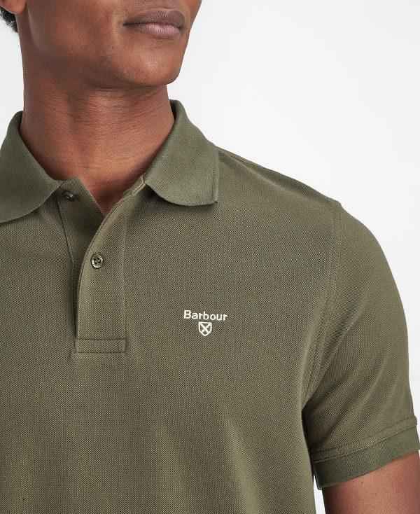 Barbour Lightweight Sports Polo Shirt Olivengrøn | BABO88094