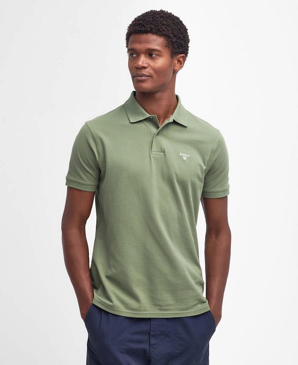 Barbour Lightweight Sports Polo Shirt Olivengrøn | BABO88108