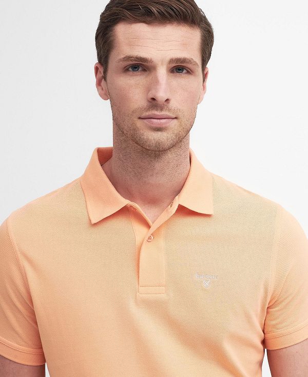 Barbour Lightweight Sports Polo Shirt Orange | BABO88098