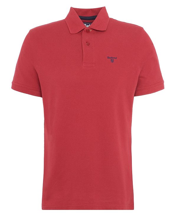 Barbour Lightweight Sports Polo Shirt Rød | BABO88089