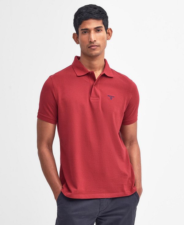 Barbour Lightweight Sports Polo Shirt Rød | BABO88089