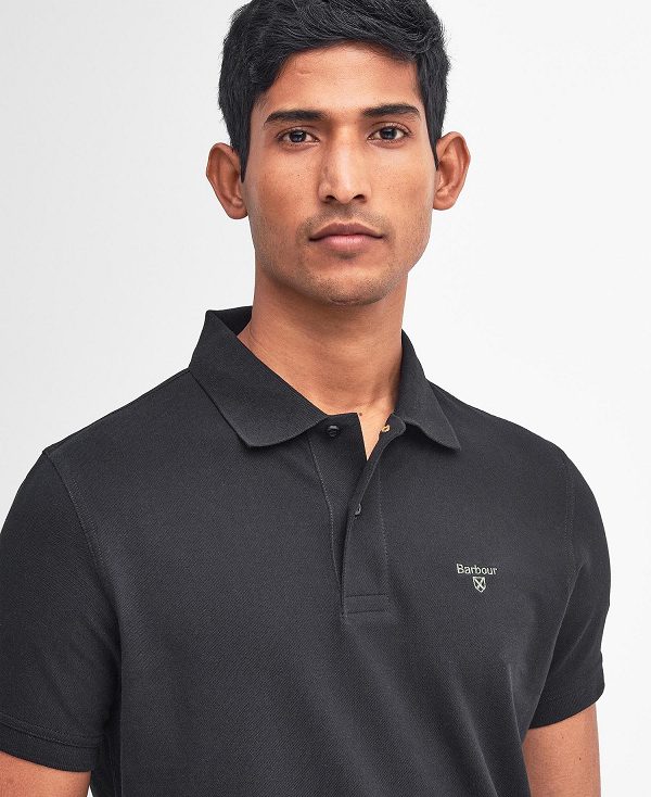 Barbour Lightweight Sports Polo Shirt Sort | BABO88102