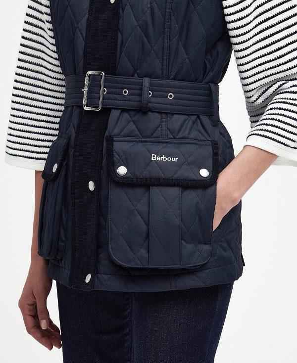 Barbour Lily Belted Gilet Mørkeblå | BABO89445