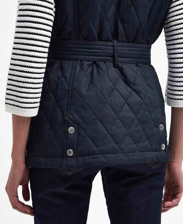 Barbour Lily Belted Gilet Mørkeblå | BABO89445