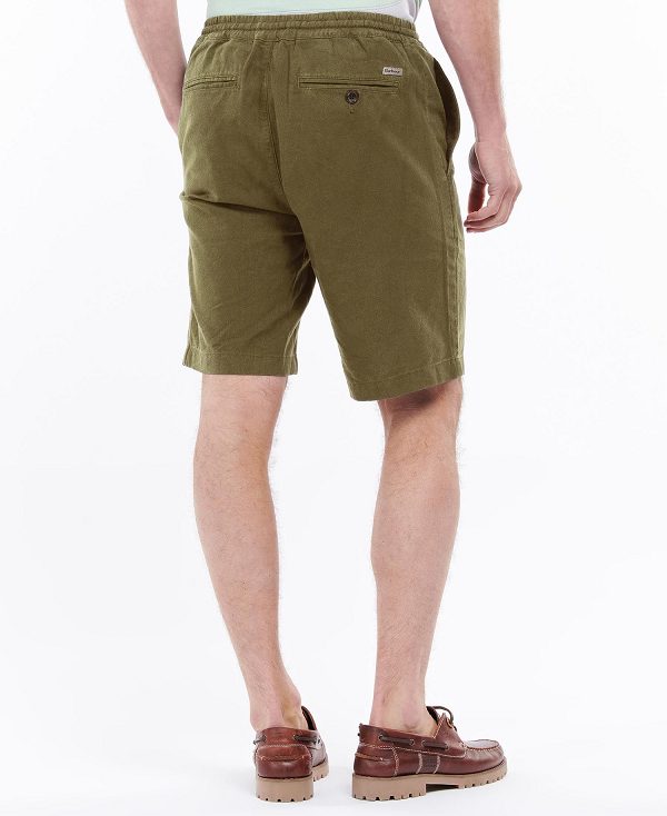 Barbour Linen Cotton Mix Shorts Grøn | BABO88741