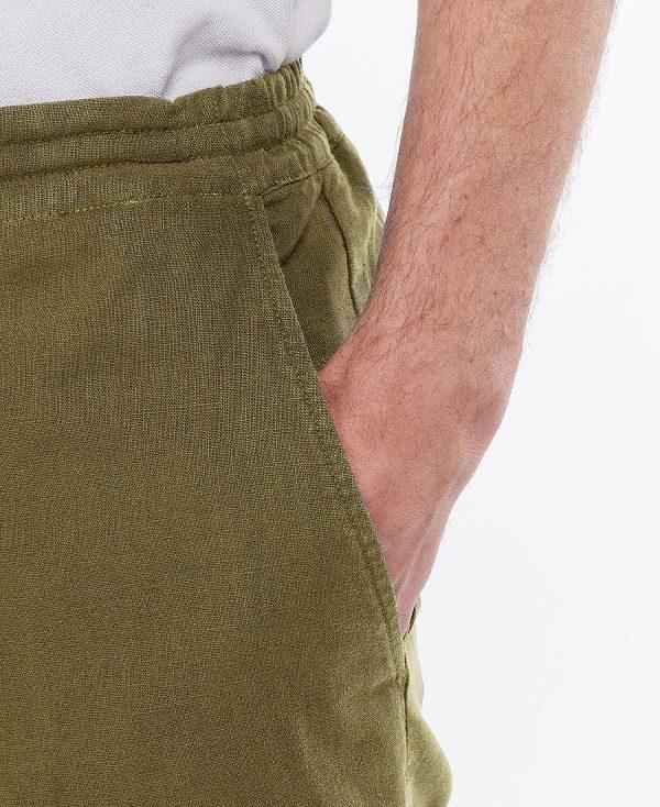 Barbour Linen Cotton Mix Shorts Grøn | BABO88741