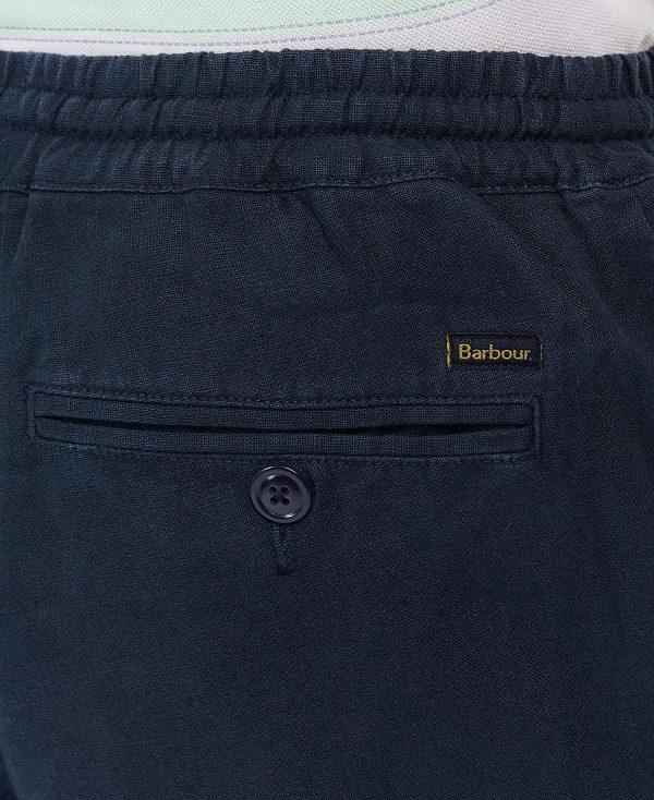 Barbour Linen Cotton Mix Shorts Mørkeblå | BABO88750