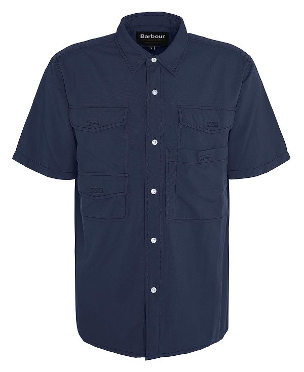 Barbour Lisle Safari Oversized Short-sleeved Shirt Mørkeblå | BABO87755