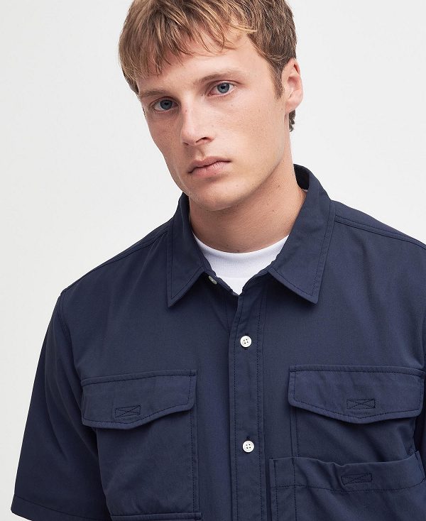 Barbour Lisle Safari Oversized Short-sleeved Shirt Mørkeblå | BABO87755