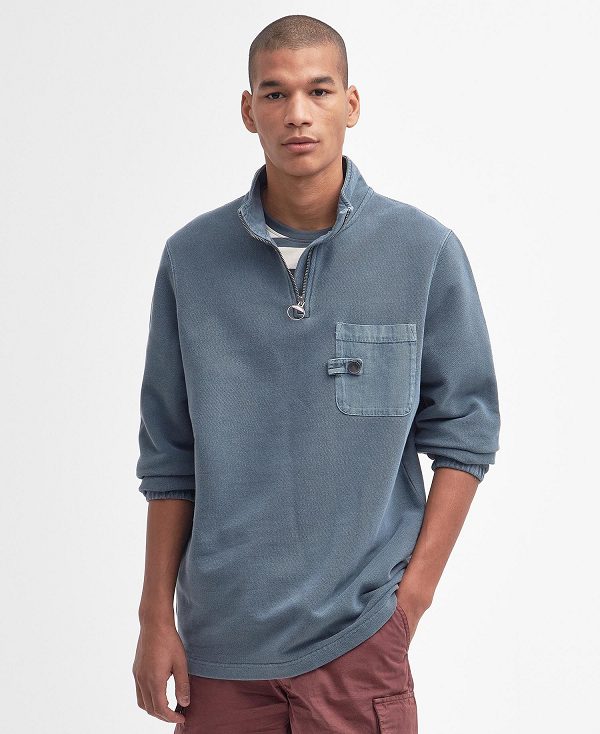 Barbour Liverton Half-zip Sweatshirt Blå | BABO88461