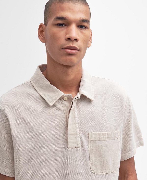 Barbour Liverton Short-sleeved Polo Shirt Beige | BABO88185