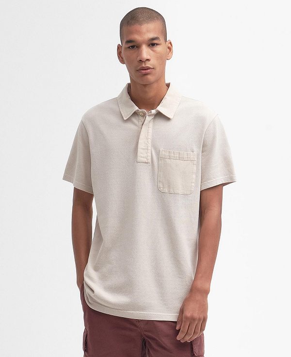 Barbour Liverton Short-sleeved Polo Shirt Beige | BABO88185