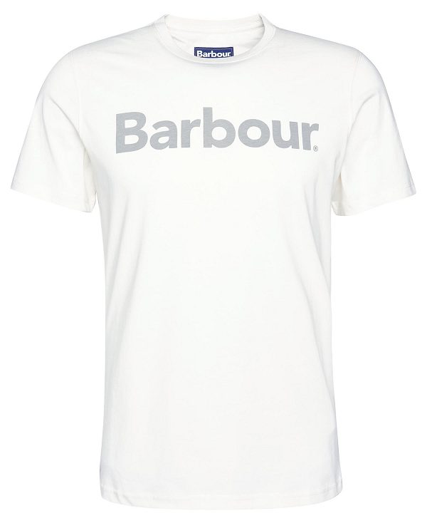 Barbour Logo T-shirt Hvide | BABO88314