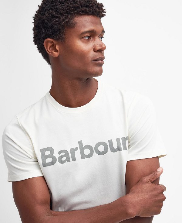 Barbour Logo T-shirt Hvide | BABO88314