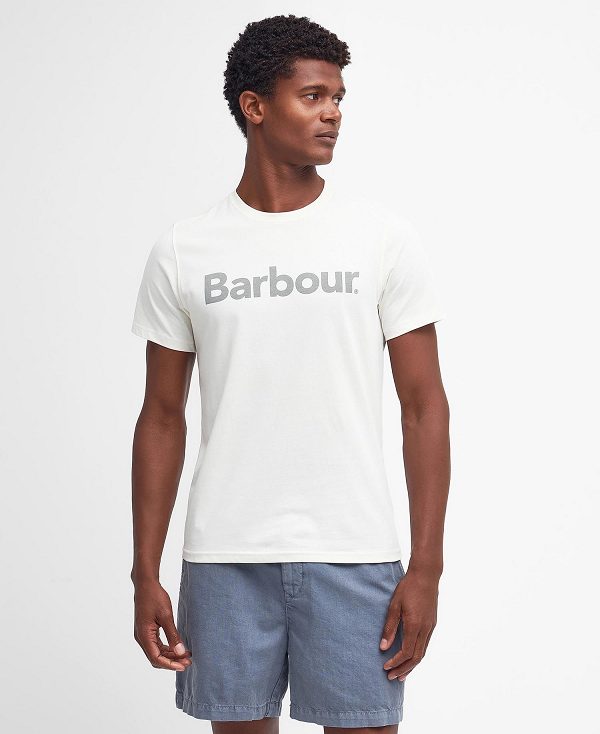 Barbour Logo T-shirt Hvide | BABO88314